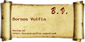 Borsos Vulfia névjegykártya